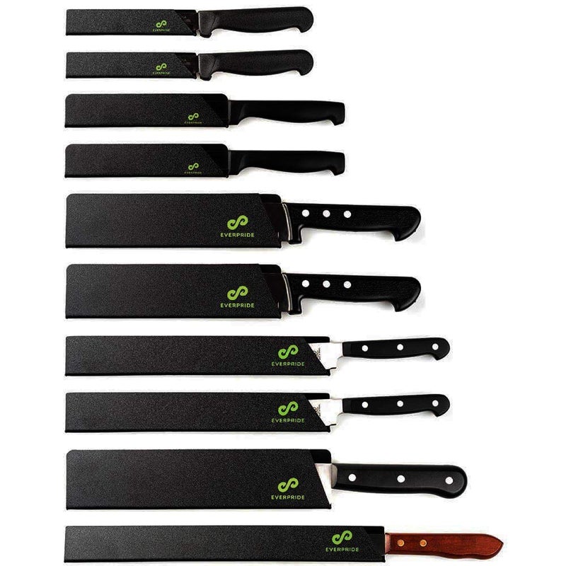 EVERPRIDE Chef Knife Sheath Set (10-Piece Set) Universal Blade Edge Cover Guards for Chefâ€™s and Kitchen Knives â€“ Durable, BPA-Free, Felt Lined, Sturdy ABS Plastic â€“ Knives Not Included - Image 1